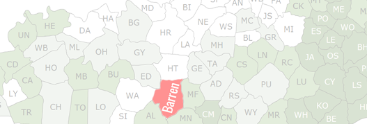 Barren County Map